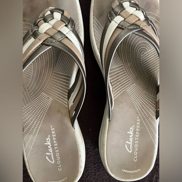 Clarks Cloudsteppers Sandal Metallic Multi Color Women Size 7 - Picture 4 of 7